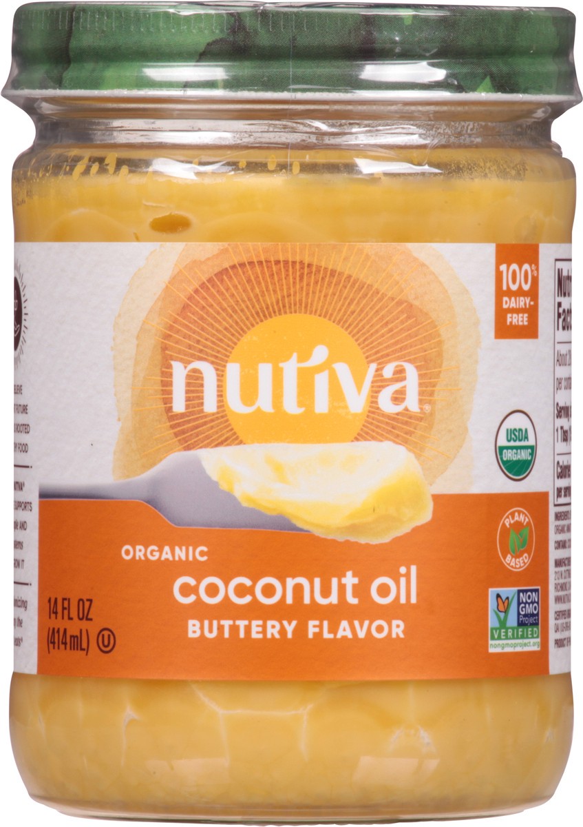 slide 2 of 9, Nutiva Organic Buttery Flavor Coconut Oil 14 fl oz, 14 fl oz