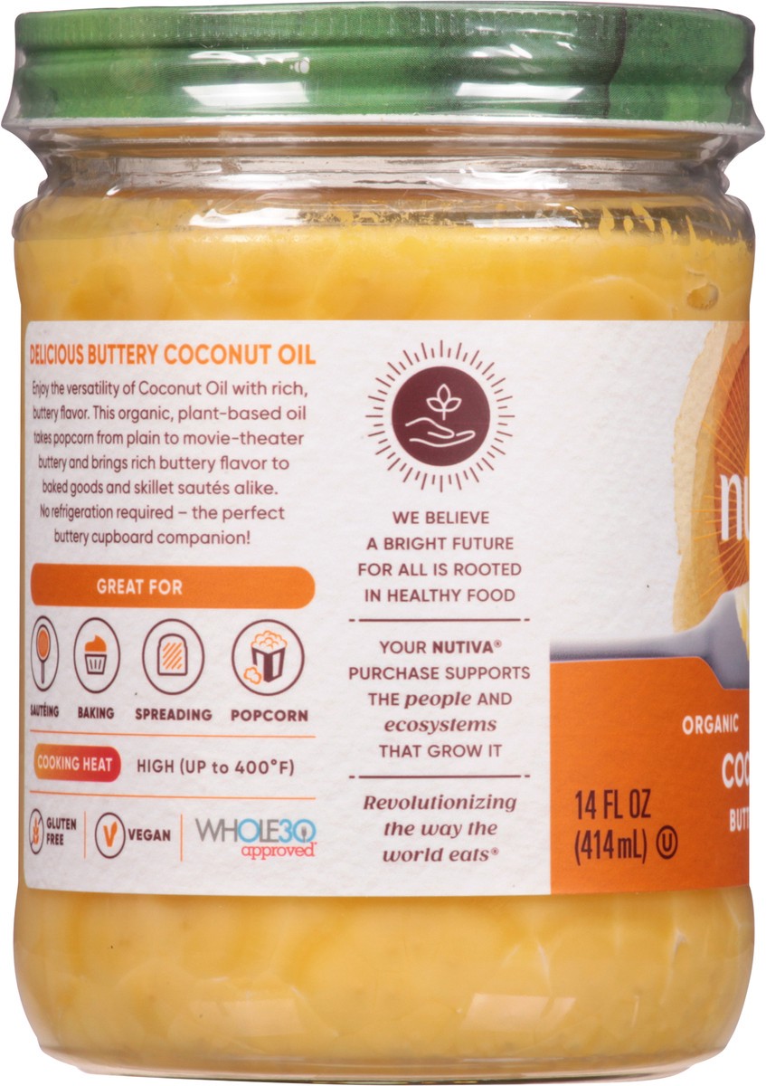 slide 8 of 9, Nutiva Organic Buttery Flavor Coconut Oil 14 fl oz, 14 fl oz