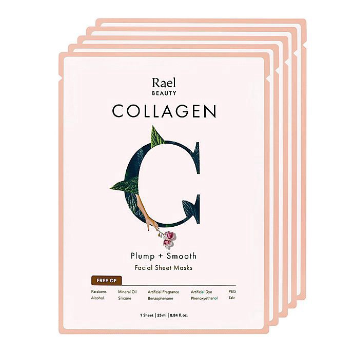 slide 2 of 3, Rael Beauty Collagen Plump + Smooth Facial Sheet Masks 5 ea, 5 ct