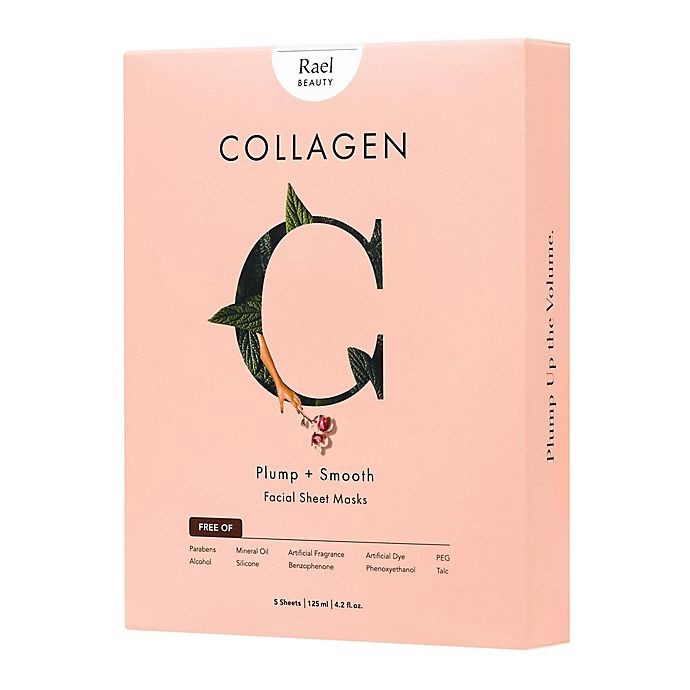 slide 1 of 3, Rael Beauty Collagen Plump + Smooth Facial Sheet Masks 5 ea, 5 ct