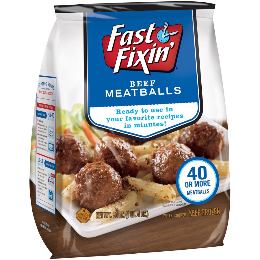 slide 1 of 3, Fast Fixin' Beef Meatballs, 20 oz