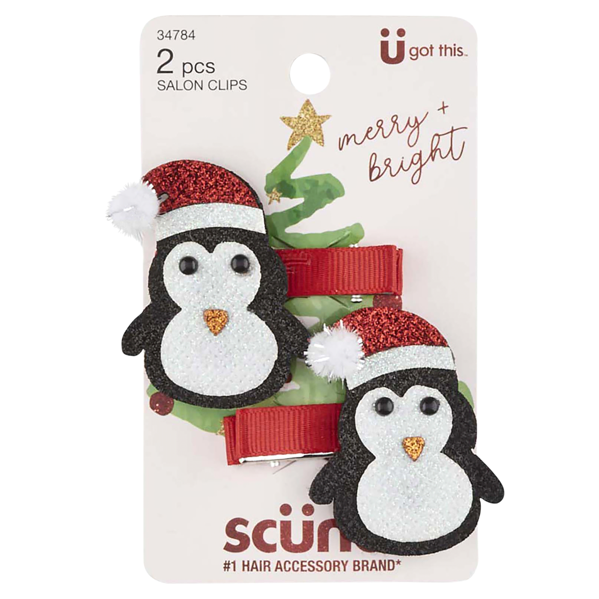 slide 1 of 1, scünci Penguin Salon Clip, 2 ct