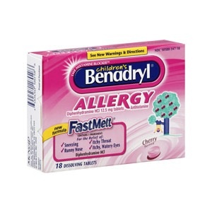 slide 1 of 1, Benadryl Children's Fastmelt Allergy Cherry Flavored Dissolving Tablets, 18 ct