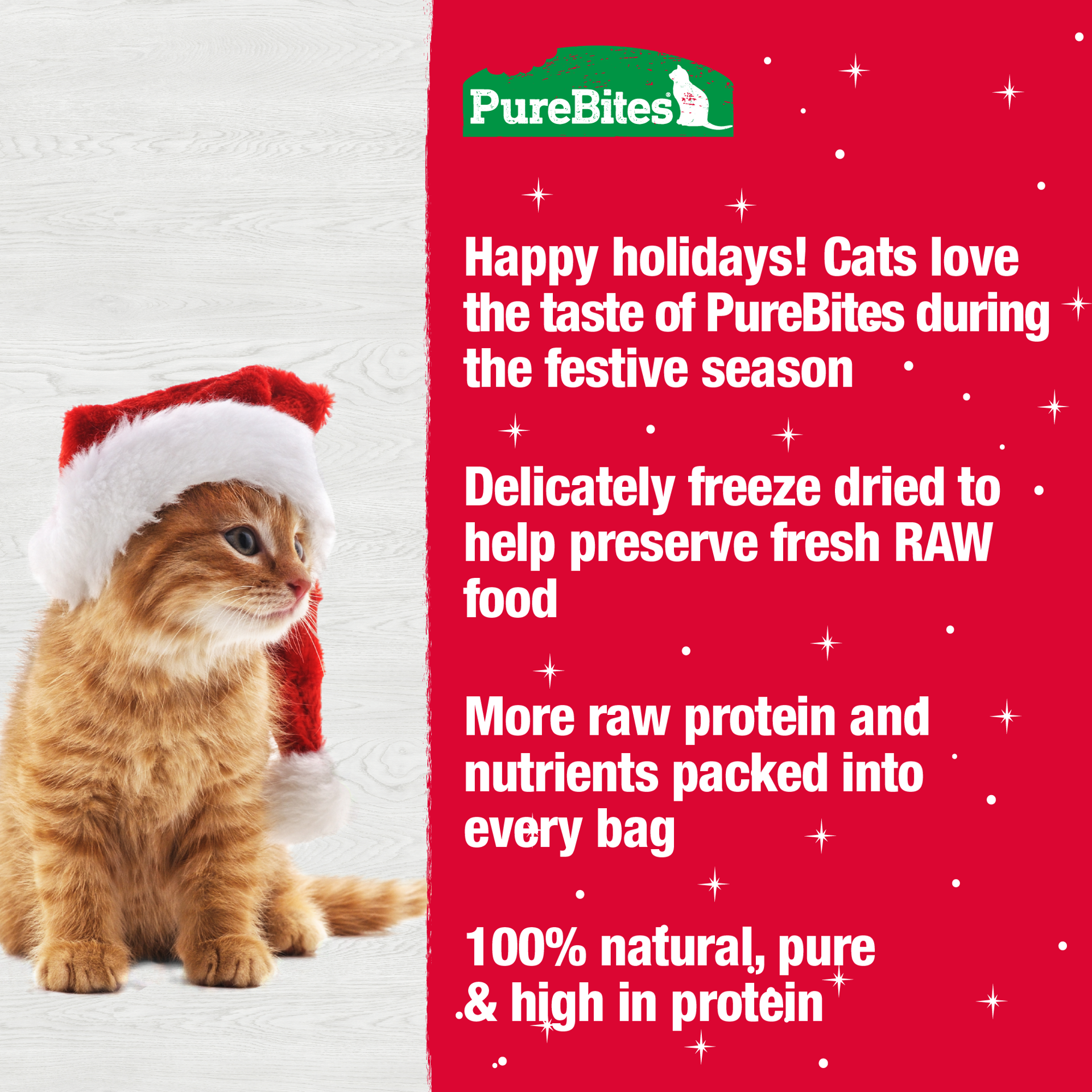 slide 5 of 5, PureBites Holiday Freeze Dried Turkey Cat Treats 23g | 1 Ingredient | Made in USA, 23 g