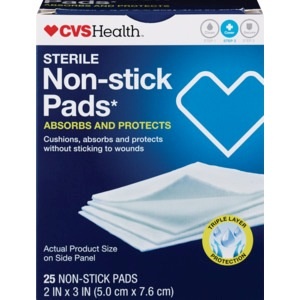 slide 1 of 1, CVS Health Sterile Non-Stick Pads 2in X 3in, 25 ct