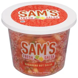 Sam's Fresh Hot Habanero Salsa 16 oz