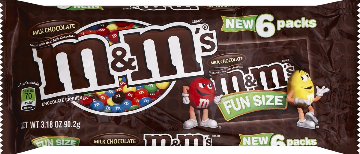 slide 5 of 5, M&M's Chocolate Candies Fun Size , 6 ct; 3.18 oz