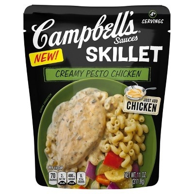 slide 1 of 1, Campbell's Skillet Sauces Creamy Pesto Chicken, 11 oz