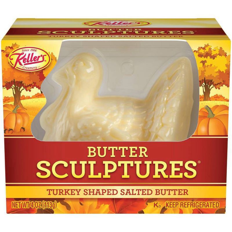 slide 1 of 4, Keller's Butter Turkey Sculpture - 4oz, 4 oz