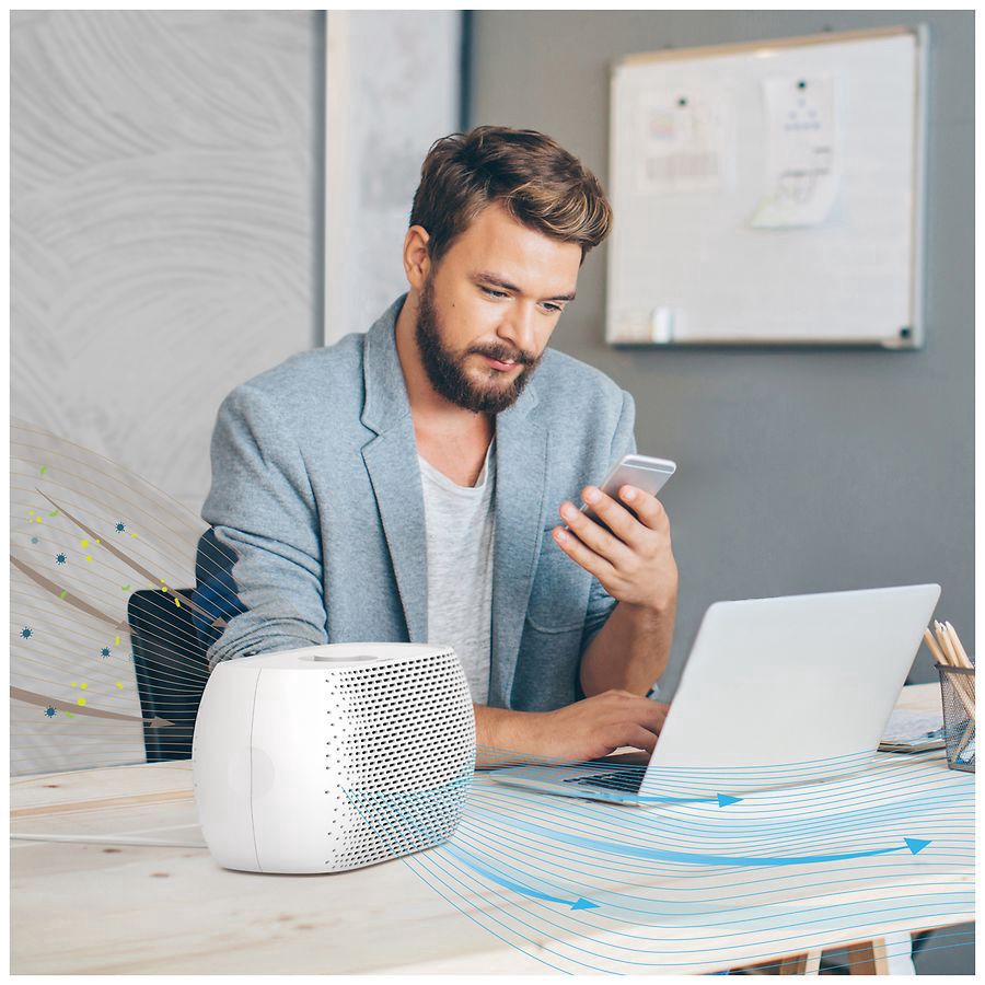 slide 4 of 5, Pure Enrichment PureZone Breeze Tabletop Air Purifier - White, 1 ct