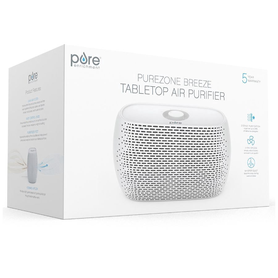slide 1 of 5, Pure Enrichment PureZone Breeze Tabletop Air Purifier - White, 1 ct