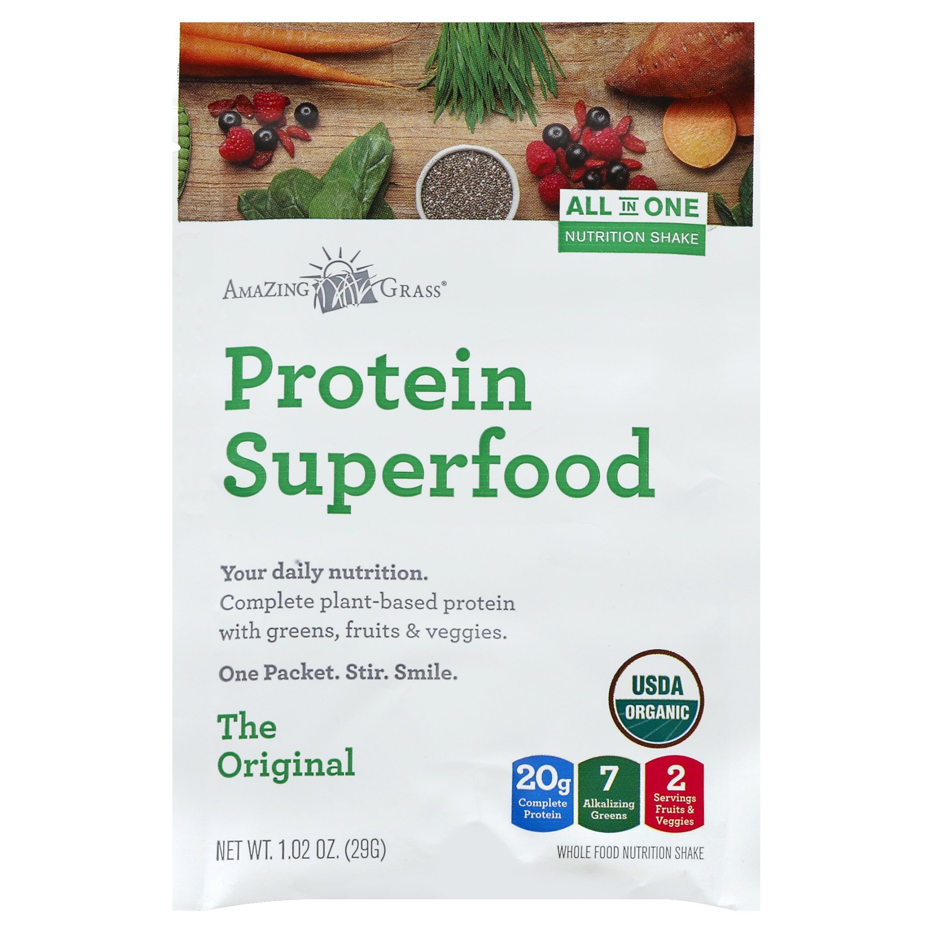 slide 1 of 1, Amazing Grass Original Protein Superfood, 1.02 oz