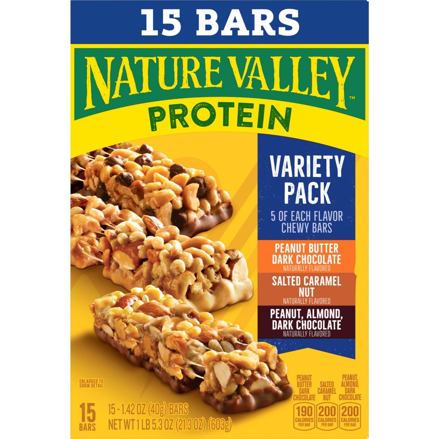 slide 2 of 5, Nature Valley Protein Granola Bars, Snack Variety Pack, Chewy Bars, 15 ct, 21.3 OZ, 15 ct