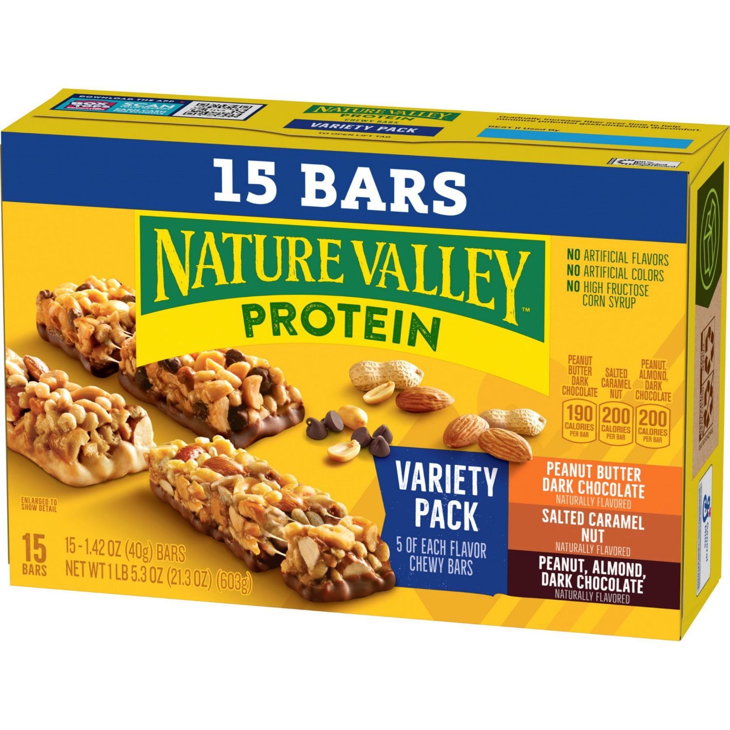slide 5 of 5, Nature Valley Protein Granola Bars, Snack Variety Pack, Chewy Bars, 15 ct, 21.3 OZ, 15 ct