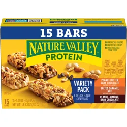 Nature Valley Protein Granola Bars, Snack Variety Pack, Chewy Bars, 15 ct, 21.3 OZ