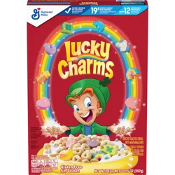 Lucky Charms Cereal with Marshmallows, Cereal Box with St. Patrick's Day Leprechaun Trap, Gluten Free, Made with Whole Grain, 10.5 oz