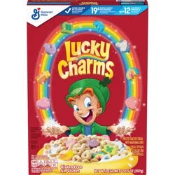 Lucky Charms Cereal with Marshmallows, Cereal Box with St. Patrick's Day Leprechaun Trap, Gluten Free, Made with Whole Grain, 10.5 oz