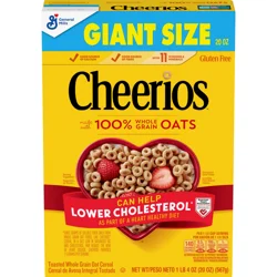 Cheerios Cereal, Limited Edition Happy Heart Shapes, Heart Healthy Cereal with Whole Grain Oats, Giant Size, 20 oz
