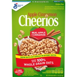 Cheerios Apple Cinnamon Cheerios, Heart Healthy Gluten Free Breakfast Cereal, Made with Whole Grain Oats, 11 oz