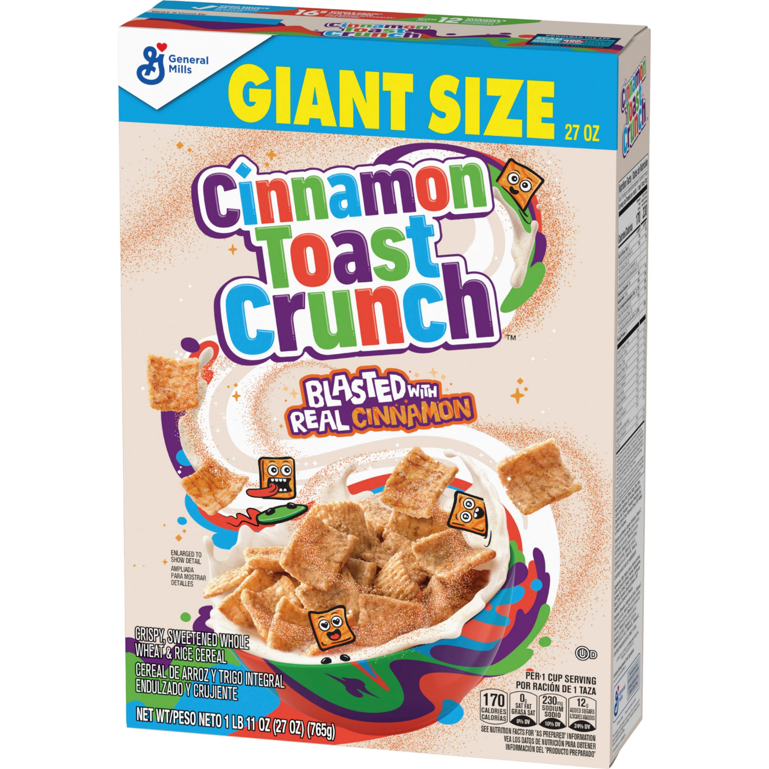 slide 7 of 8, Cinnamon Toast Crunch General Mills Cinnamon Toast Crunch Giant Size Cereal, 27 oz