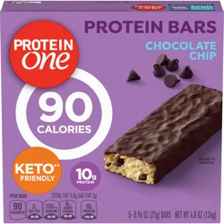 Protein One 90 Calorie Protein Bars, Chocolate Chip, Keto Friendly, 5 Ct, 4.8 oz