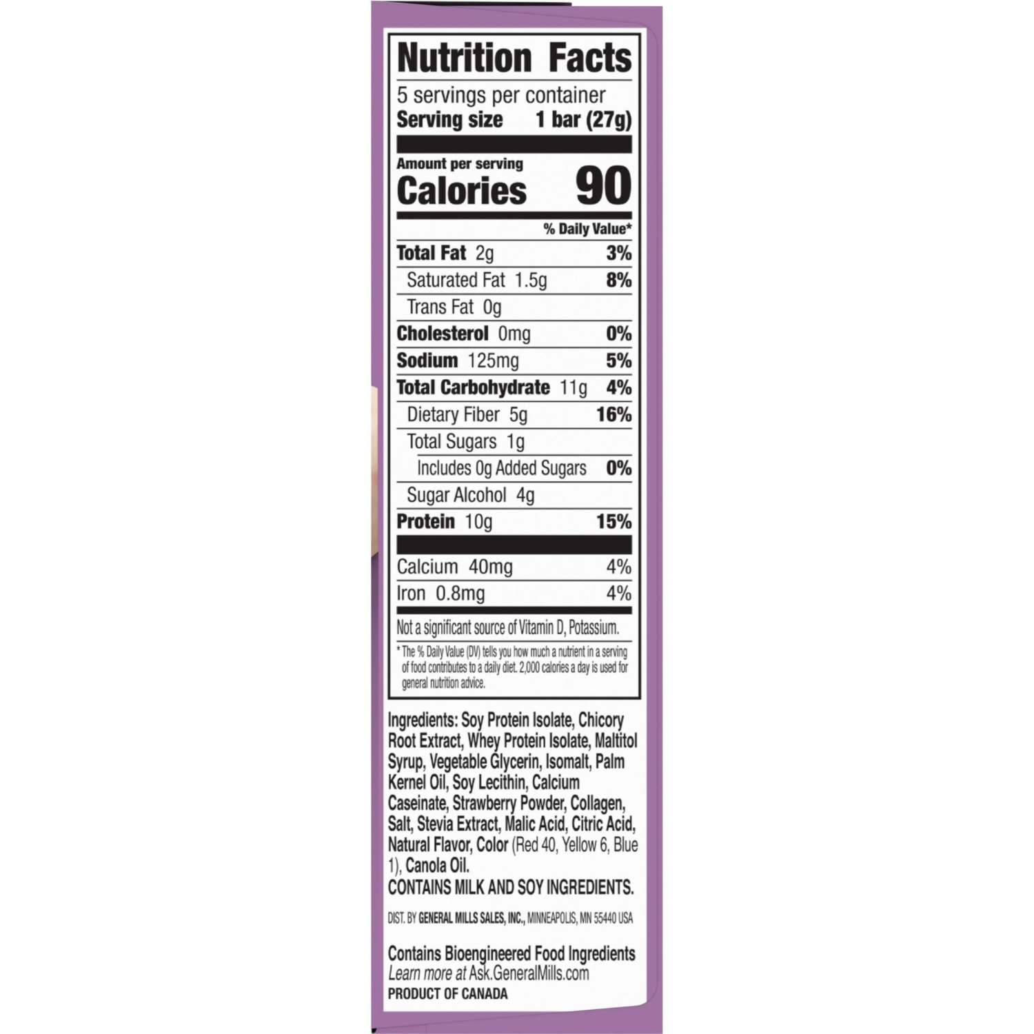 slide 3 of 5, Protein One 90 Calorie Protein Bars, Strawberries and Cream, Keto Friendly, 5 Ct, 4.8 oz, 5 ct