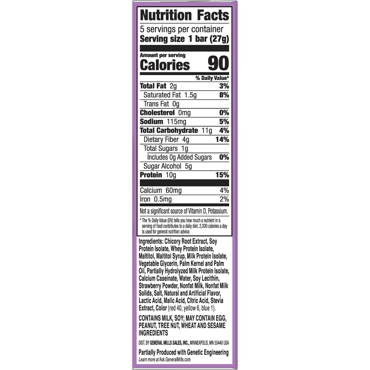 slide 3 of 5, Protein One 90 Calorie Protein Bars, Strawberries and Cream, Keto Friendly, 5 Ct, 4.8 oz, 5 ct