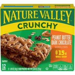 Nature Valley Crunchy Granola Bars, Peanut Butter Dark Chocolate, 12 bars