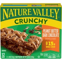 Nature Valley Crunchy Granola Bars, Peanut Butter Dark Chocolate, 12 bars