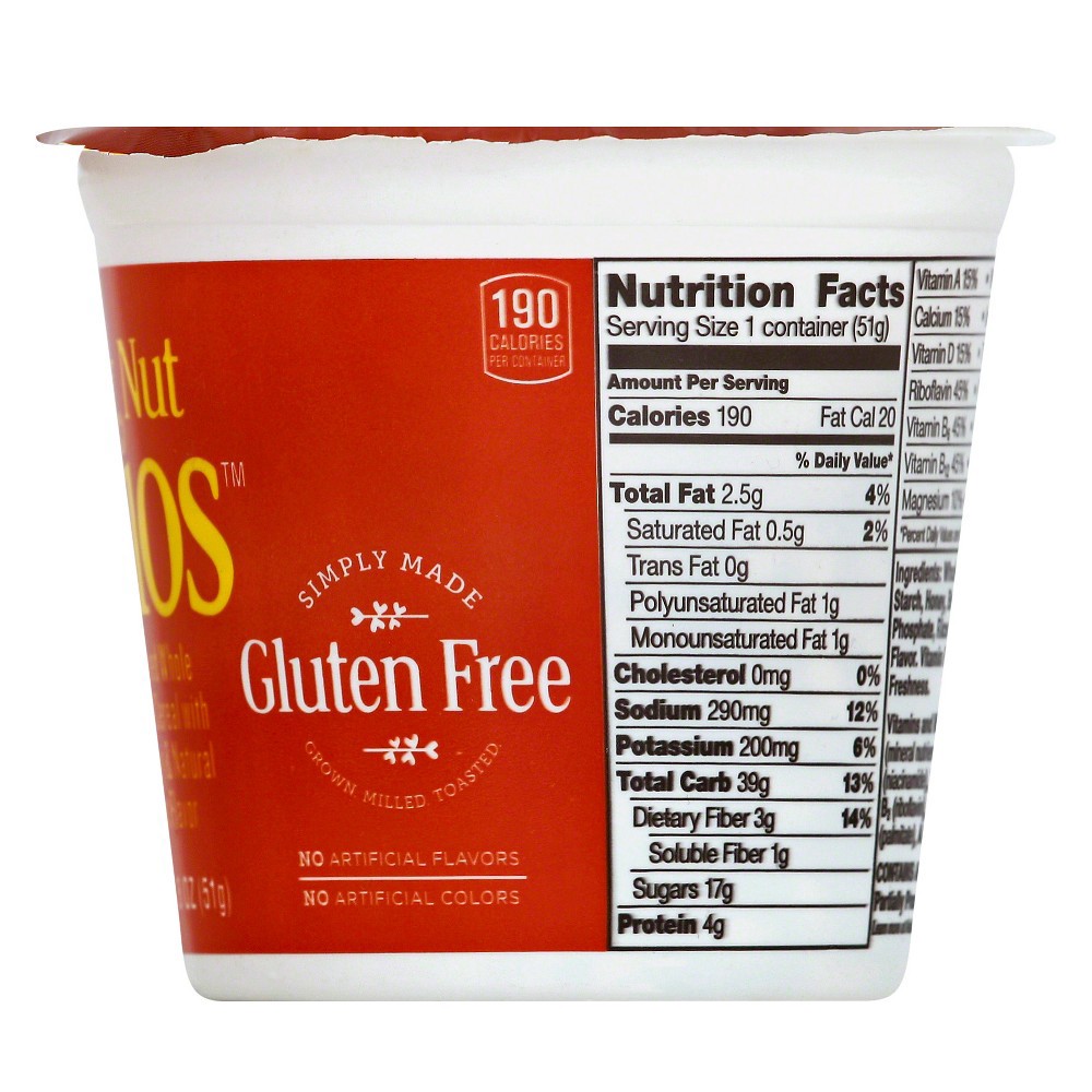 slide 4 of 4, Cheerios Honey Nut Cheerios Breakfast Cereal Cup, Gluten Free, Single Serve Cereal, 1.8 oz, 1.8 oz