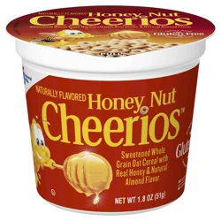 Cheerios Honey Nut Cheerios Breakfast Cereal Cup, Gluten Free, Single Serve Cereal, 1.8 oz