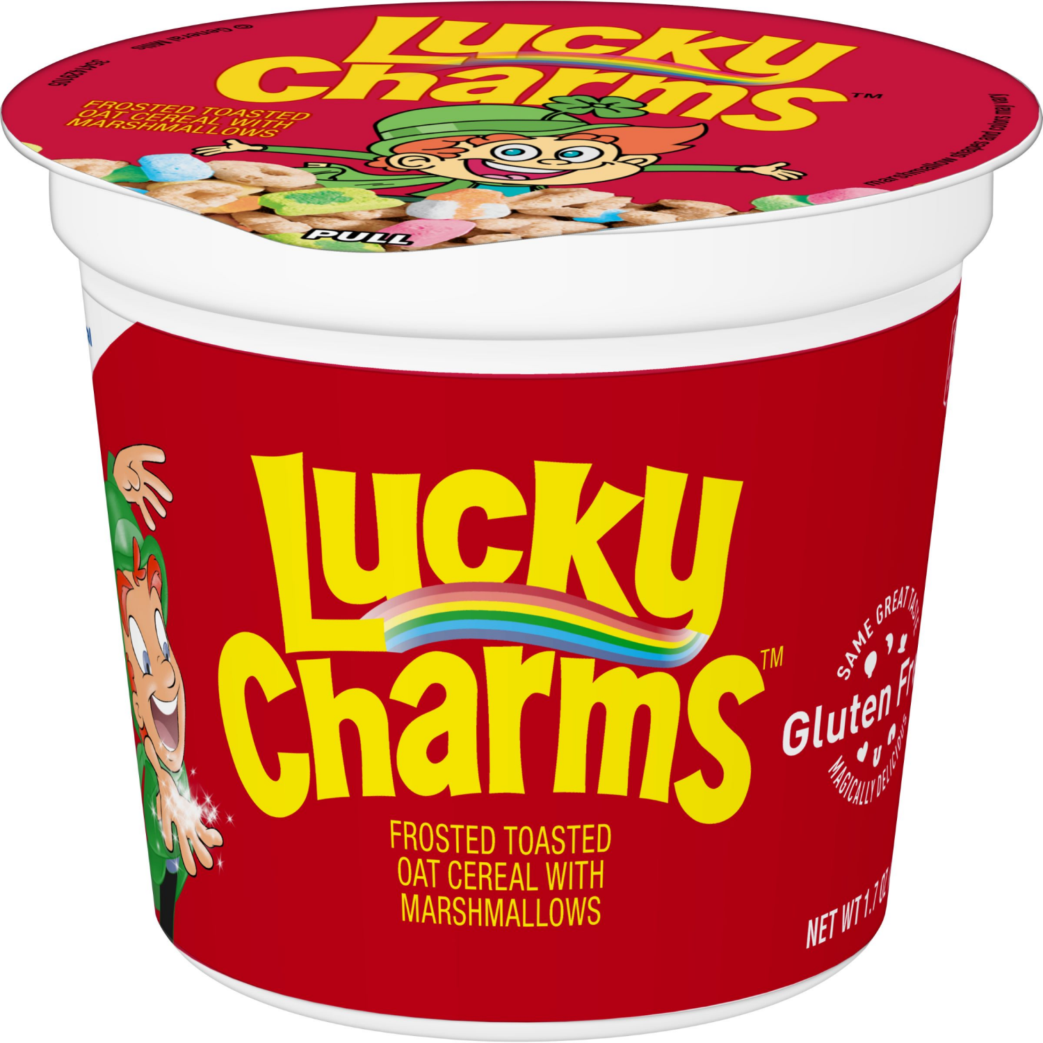 slide 7 of 8, Lucky Charms with Marshmallows Breakfast Cereal Cup, Gluten Free, Single Serve Cereal, 1.7 oz, 1.7 oz