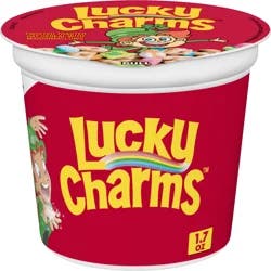 Lucky Charms with Marshmallows Breakfast Cereal Cup, Gluten Free, Single Serve Cereal, 1.7 oz