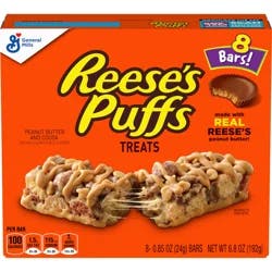 Reese's Puffs Breakfast Cereal Treat Bars, Peanut Butter & Cocoa, 8 ct