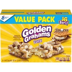 Golden Grahams Cereal Treat Bars, S'mores, Snack Bars, Value Pack, 16 Ct, 16.96 oz