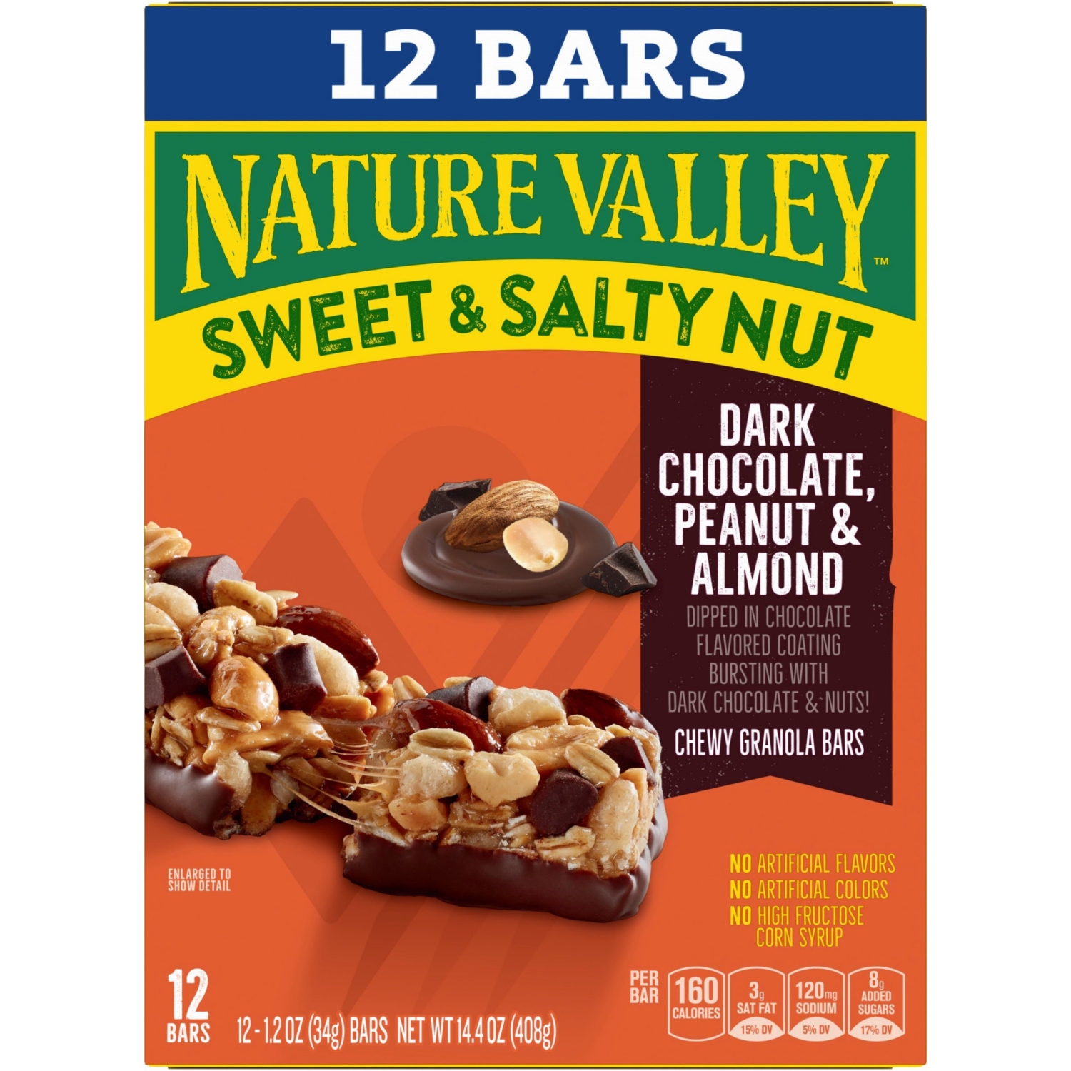 slide 2 of 6, Nature Valley Granola Bars, Dark Chocolate Peanut Almond, 12 ct, 14.4 OZ, 12 ct