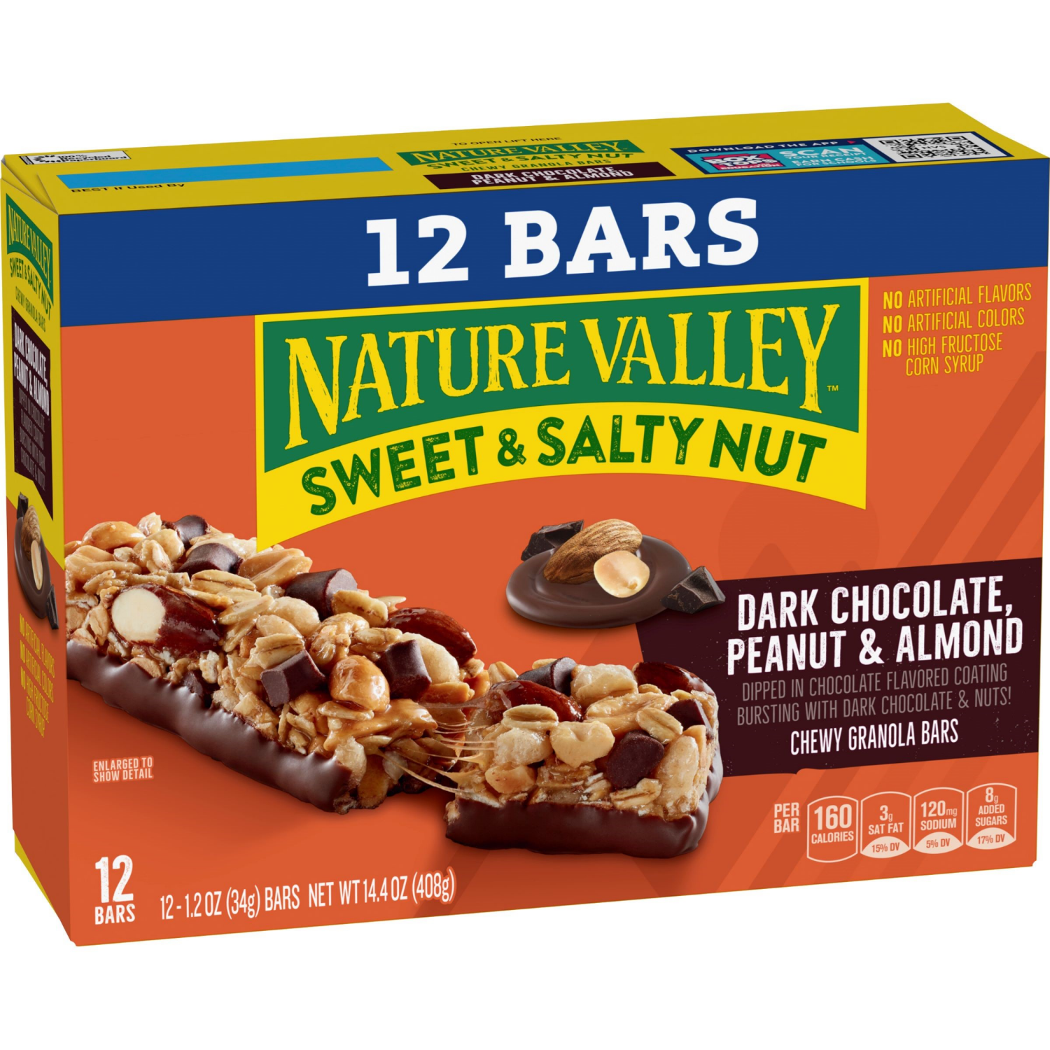 slide 5 of 6, Nature Valley Granola Bars, Dark Chocolate Peanut Almond, 12 ct, 14.4 OZ, 12 ct