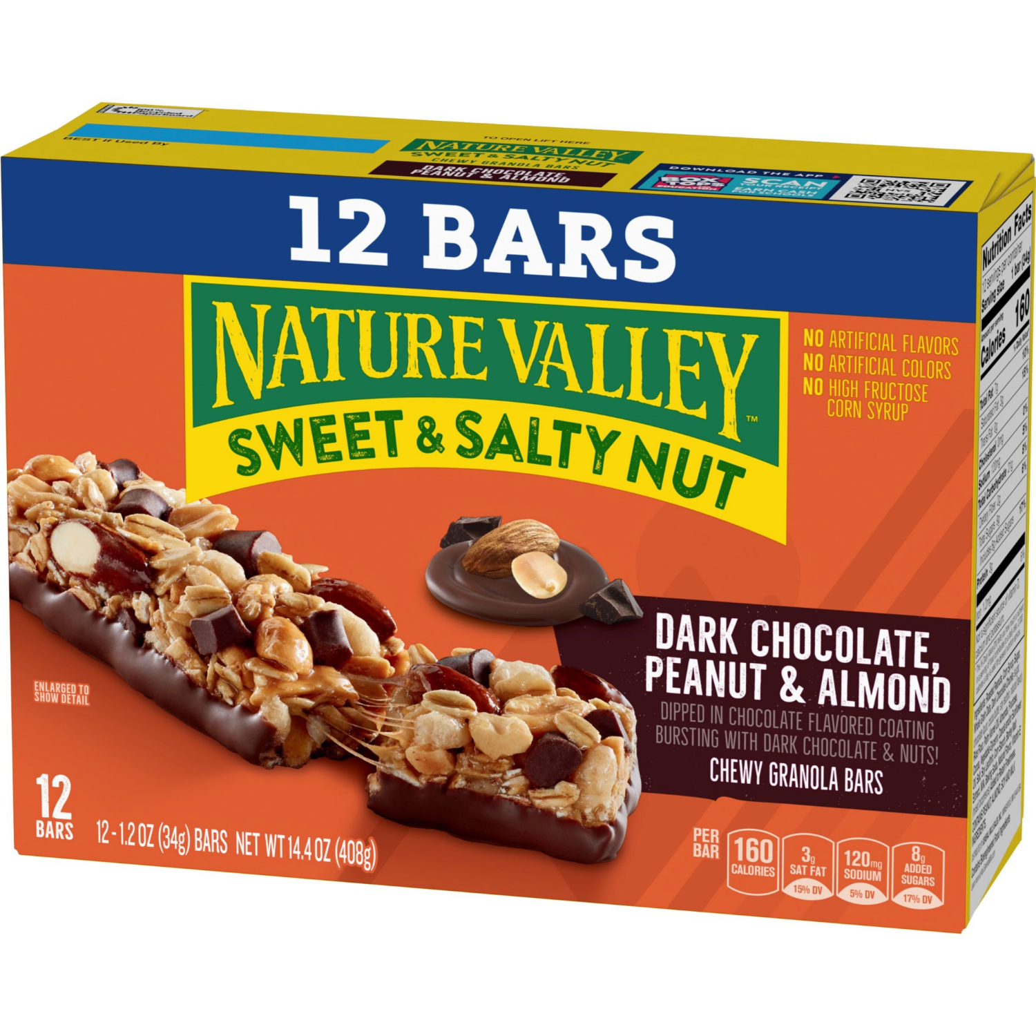slide 6 of 6, Nature Valley Granola Bars, Dark Chocolate Peanut Almond, 12 ct, 14.4 OZ, 12 ct