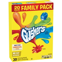 Fruit Gushers Fruit Flavored Snacks, Halloween Treats, Tropical and Strawberry Flavors, Family Pack, 20 Ct, 16 oz