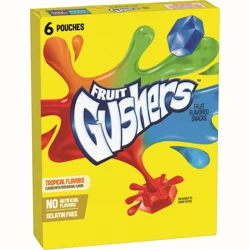 Fruit Gushers Tropical Flavors Fruit Flavored Snacks 6 Count