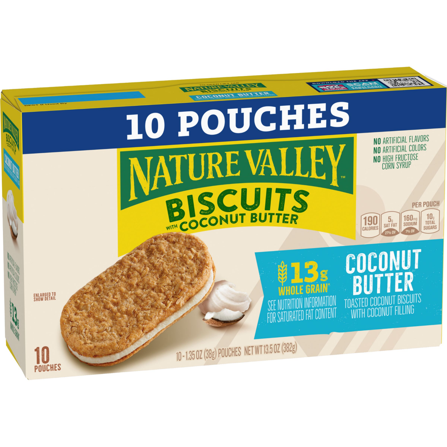 slide 5 of 6, Nature Valley Biscuit Sandwiches, Coconut Butter, Snack Bars, 10 Bars, 13.5 oz, 10 ct