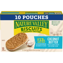 Nature Valley Biscuit Sandwiches, Coconut Butter, Snack Bars, 10 Bars, 13.5 oz