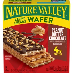 Nature Valley Wafer Bars, Peanut Butter Chocolate, 5 Bars, 6.5 OZ
