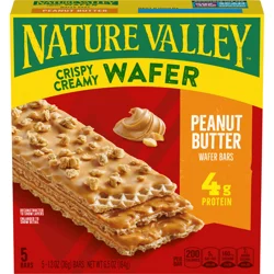 Nature Valley Wafer Bars, Peanut Butter, Snack Bars, 5 Bars, 6.5 OZ