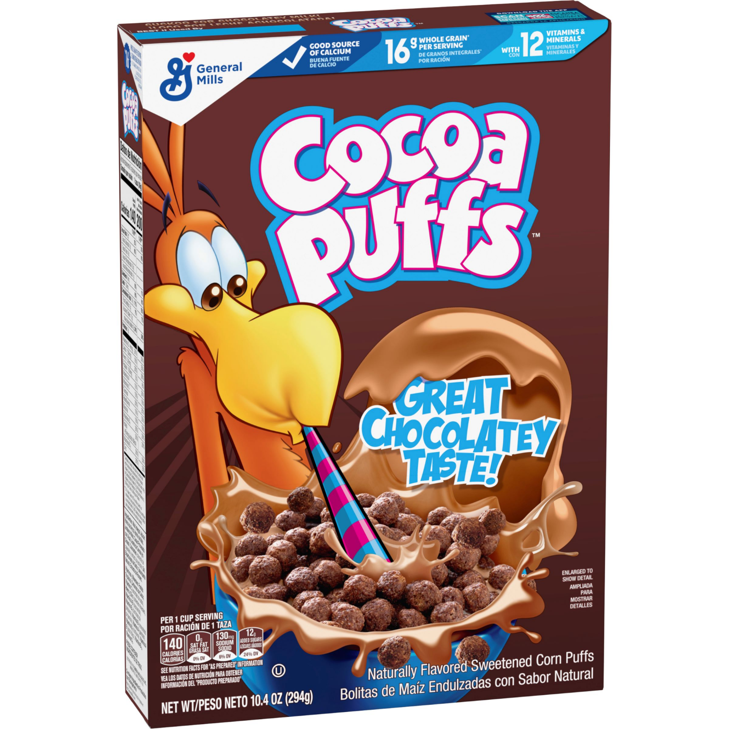 slide 6 of 8, Cocoa Puffs, Chocolatey Breakfast Cereal, Made with Whole Grain, 10.4 oz, 10.4 oz