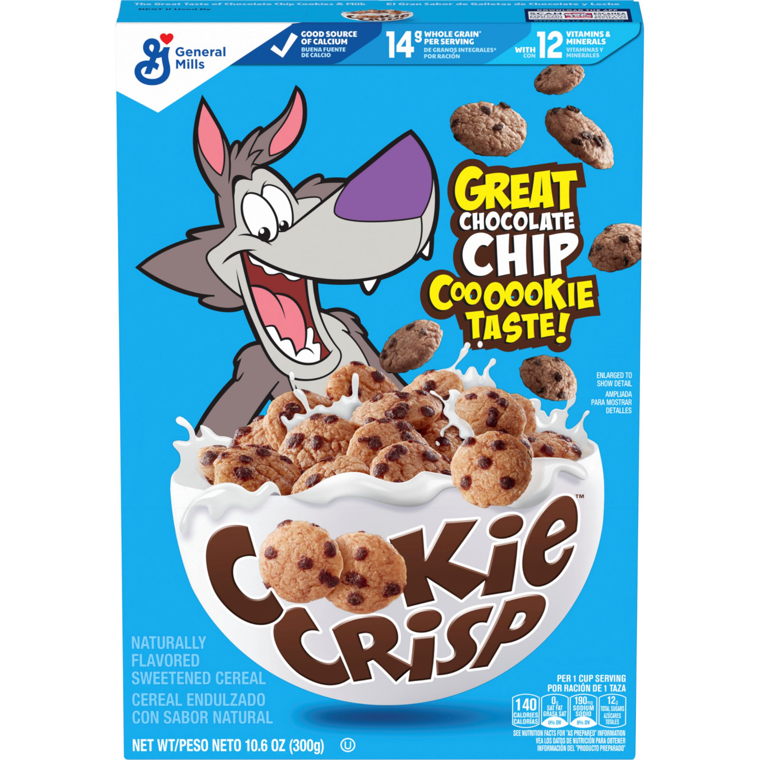 slide 1 of 8, Cookie Crisp Breakfast Cereal, Chocolate Chip Cookie Taste, Made With Whole Grain, 10.6 oz, 10.6 oz