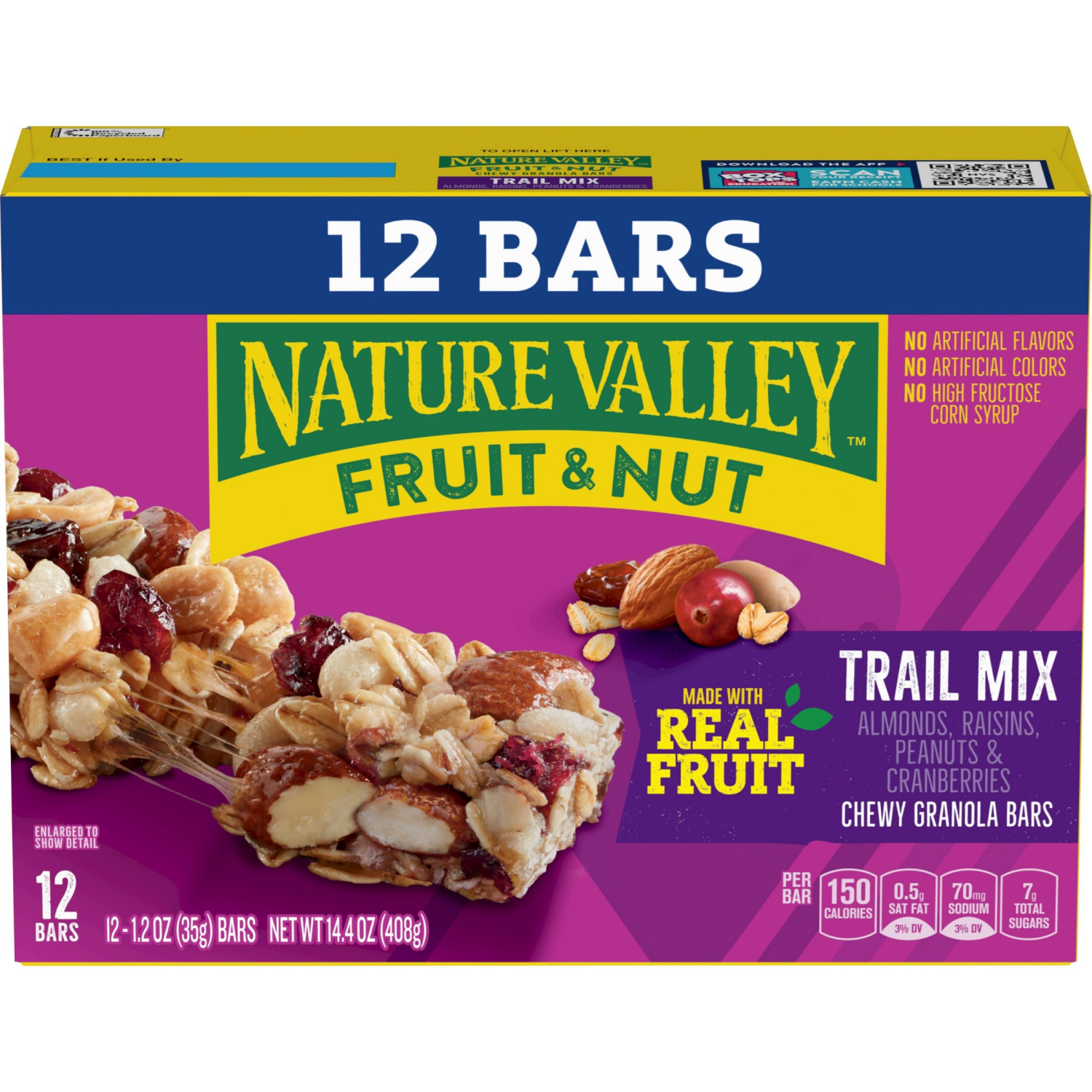 slide 1 of 6, Nature Valley Chewy Fruit and Nut Granola Bars, Trail Mix Snack Bars, 12 ct, 14.4 OZ, 12 ct; 14.4 oz