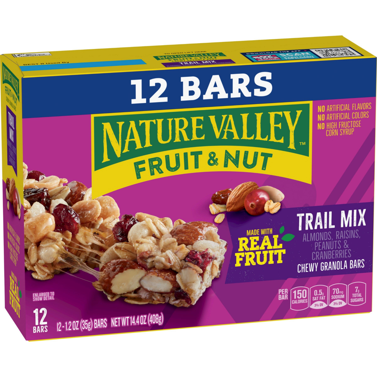 slide 5 of 6, Nature Valley Chewy Fruit and Nut Granola Bars, Trail Mix Snack Bars, 12 ct, 14.4 OZ, 12 ct; 14.4 oz