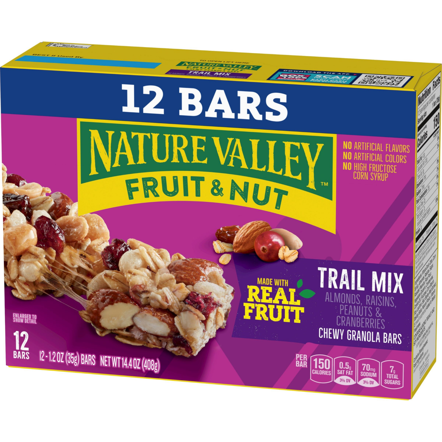 slide 6 of 6, Nature Valley Chewy Fruit and Nut Granola Bars, Trail Mix Snack Bars, 12 ct, 14.4 OZ, 12 ct; 14.4 oz