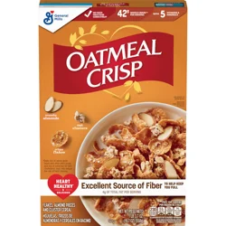 Oatmeal Crisp Heart Healthy Cereal, High Fiber Cereal Made with Whole Grain, 19.7 oz